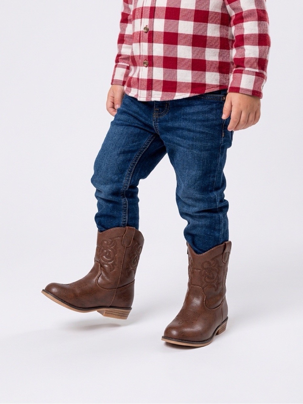 Cat & Jack Brown Girls' Western Zip-Up Boots